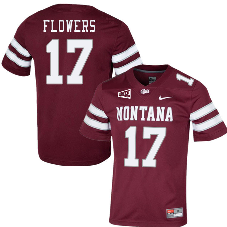 Luke Flowers Montana Jersey,University Of Montana Grizzlies #17 Luke Flowers Jersey Stitched-Maroon